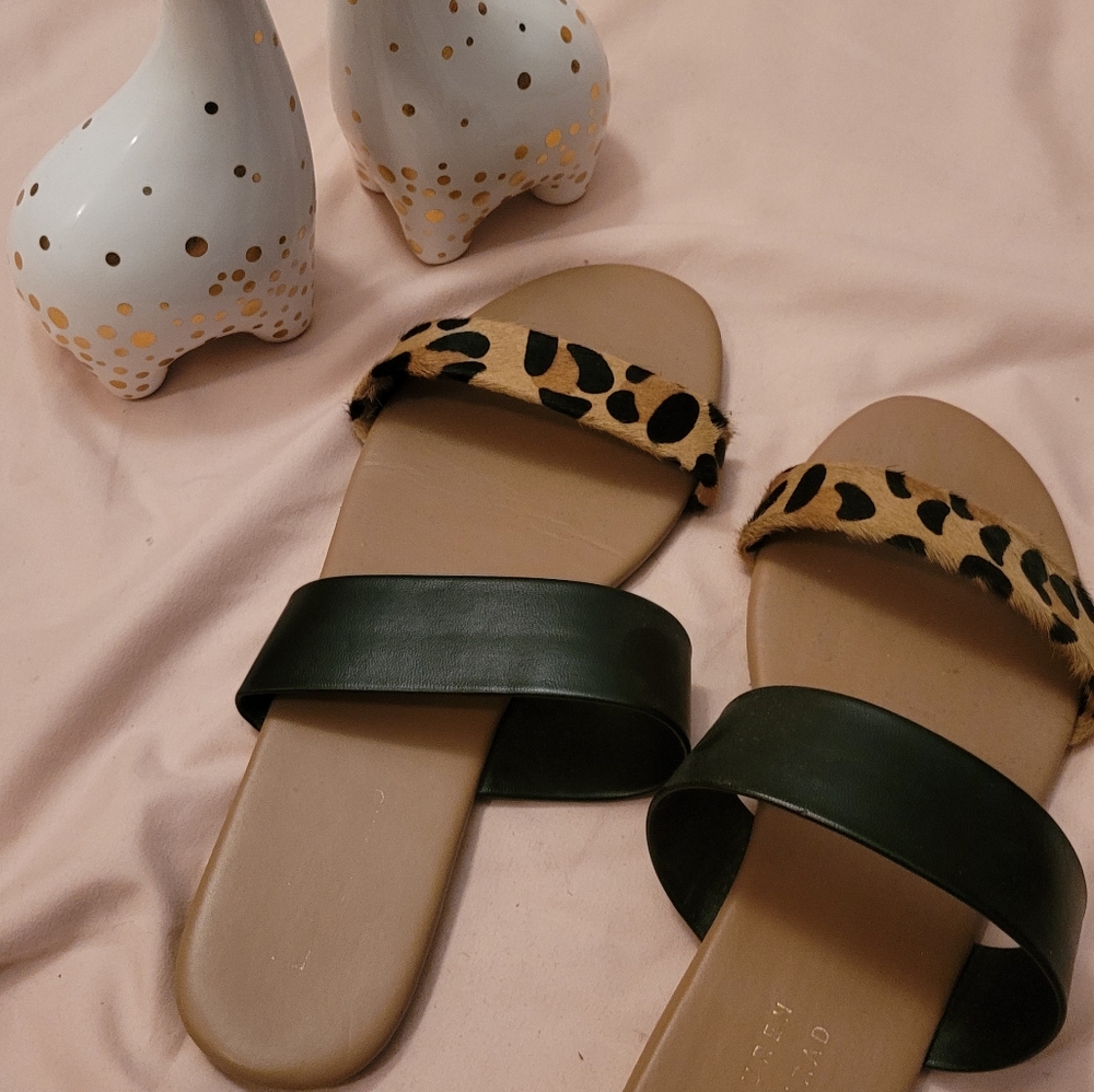 Lauren Conrad calf hair sandals